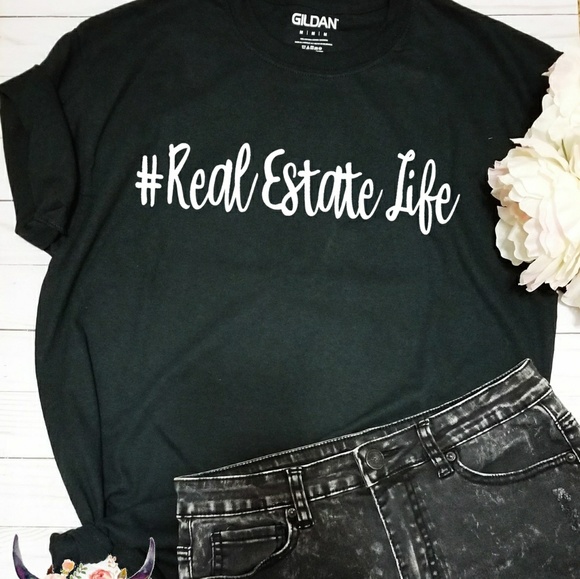 OkieDesignedGoods Tops - # Real Estate Life Short Sleeve Soft Tee Shirt